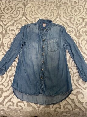 Chico's Denim Button-Down Shirt Size 0P